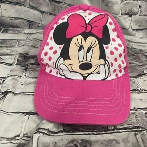 Disney Girls Pink & White Minnie Mouse Baseball Cap Hat